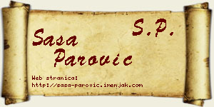 Saša Parović vizit kartica